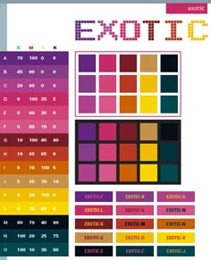 the color scheme for an exotic palette