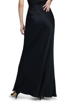 This supple satin maxi skirt is understated and elevated with a soft sheen and a comfy concealed-elastic waist. Concealed-elastic waist 55% rayon, 45% viscose Dry clean Imported Chic Satin Skirt With Elastic Waistband, Silk Floor-length Bias Cut Maxi Skirt, Silk Bias Cut Floor-length Maxi Skirt, Silk Bias-cut Floor-length Maxi Skirt, Elegant Wide Leg Satin Maxi Skirt, Relaxed Satin Maxi Skirt, Elegant Satin Skirt With Elastic Waistband, Chic Silk Maxi Skirt With Satin Finish, Flowy Satin Maxi Skirt