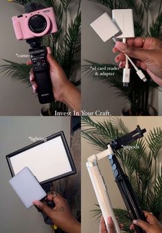 the instructions for how to use a camera in your home or office with pictures and text on it