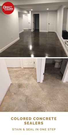 the before and after of a new basement