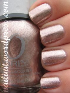 Orly's Rage - perfect rose gold metallic-I tried a metallic a couple months ago and haven't looked back! Rose Gold Nail Polish, Gold Nail Polish, Spring Nail Colors, Rose Gold Nails, Great Nails, Nail Arts, Nail Polish Colors, Love Nails, All Things Beauty