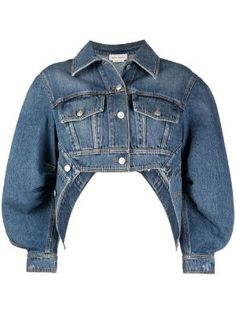 Couture Coats, Designer Denim Jacket, Denim Ideas, Jeans Cropped, Designer Denim, Jeans Jacket, Blue Denim Jacket, Cropped Denim Jacket, Fashion Hacks Clothes