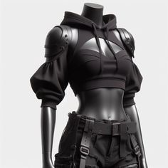 Futurepunk Fashion, Cyberpunk Clothing Aesthetic, Neo Punk Fashion, Cyberpunk Style Design, Dark Cyberpunk Outfit, Futuristic Style Clothing, Sci Fi Clothing Women, Casual Sci Fi Outfit, Cyberpunk Female Outfit