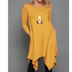 Shark Bite 3/4 Sleeve, T-Shirt Feel 66% Polyester, 30% Rayon, 4% Spandex Shark Bites, Color Orange, Tunics, Mustard, Tunic Tops, Womens Sizes, Womens Tops, Spandex, Orange