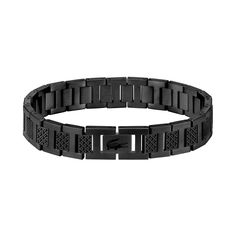 Transform your look with this striking Lacoste Jewellery Black Steel Men's Link Bracelet. Experience the powerful combination of style and quality with this ionic plated bracelet. Style: Link BraceletMaterial: Ionic Plated Black Steel Mens Link Bracelet, Jewellery For Men, Well Dressed Man, Bracelet Style, Well Dressed Men, Mens Jewelry Bracelet, Black Steel, Well Dressed, The Watch