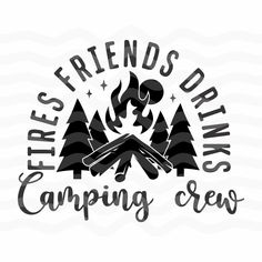 the camper's friends drink camping crew logo