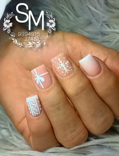 Sort Christmas Nails, Christmas Nails Extra Short, Christmas Nail Ideas Simple Short, Short Short Christmas Nails, Square French Tip Christmas Nails, Christmas Nails Inspiration Short, Blue Winter Nail Designs Short, Neutral Christmas Nails Square, Christmas Acrylics Short