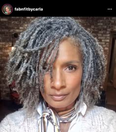 this is 57 fine Grey Dreadlocks, Gray Locs, Grey Locs, Grey Hair Braids, Cabello Afro Natural, Sisterlocks Styles, Sister Locs, Gorgeous Gray Hair, Grey Hair Inspiration