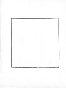 a drawing of a square in the middle of a white paper with black lines on it