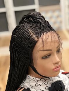 BRAIDED CORNROW WIG. 26INCHES LONG.MADE ON A LACE FRONTAL.READY TO SHIP. | eBay Cornrow Braided Wigs, Upart Wig Braid Pattern, Lace Braided Wigs, Micro Braids Lace Front Wigs, Cornrow Wig, Braded Wig, Braided Wigs, Dreads Styles, Cornrow