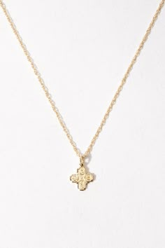 14kt Francesca Necklace – Child of Wild Real Gold Necklaces, Gold Necklace Dainty, Vintage Jewelry Gold, Dainty Cross Necklace, Lucky Jewelry, Preppy Jewelry, Golden Necklace, Gold Cross Necklace, Solid Gold Necklace