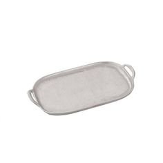 an empty metal tray on a white background