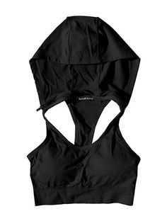 Runner Island Womens Black Sports Bra Hoodie High Impact Running No Bounce Compression Padded Racerback Strappy at Amazon Women’s Clothing store Running Marathon, Bra Tank Top, Yoga Crop Tops, Running Track, Bra Tank, Womens Sports, High Impact Sports Bra, Strappy Sports Bras, Tank Top Bras