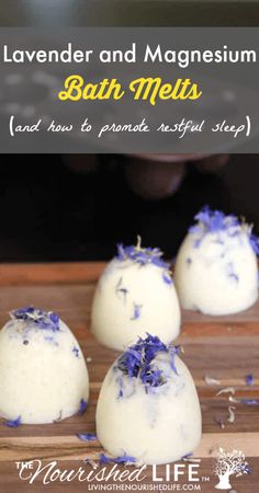 lavender and magnetium bath melts with text overlay