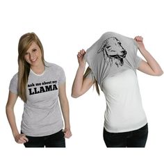 Save the Drama for the Llama, that's what my Aunt Sally used to say. Mama's don't want drama! This funny Llama flipup shirt is sure to be a hit...make sure to give it that little extra flair by spitting on the person asking you about your Llama before you flip it up! Womens Ask Me About My Llama Tshirt Funny Alpaca Flip Up Tee For Ladies (Heather Grey) - 3XL lama . Color: Multicolor.  Gender: female.  Age Group: adult.  Pattern: graphic. Llama Tshirt, Funny Alpaca, Woman Meme, Goat Gifts, Nerdy Shirts, Goats Funny, Goat Shirts, Funny Llama, Cute Llama