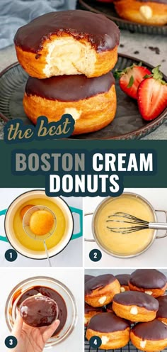 the best boston cream donuts with chocolate frosting