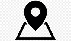 a black and white map pointer icon on a transparent background png - location marker clipart