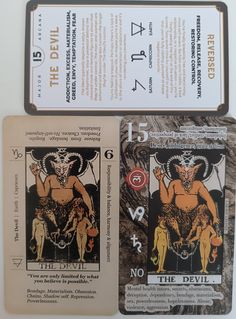 the devil tarot card and its accompanying booklet