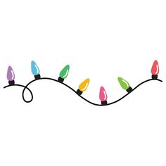 a string of christmas lights on a white background