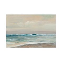 an oil painting of waves on the beach