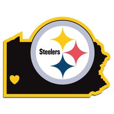 the pittsburgh steeles logo on a black and gold striped rug with white trimming