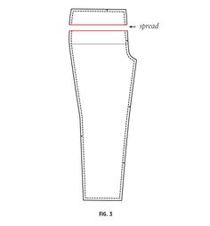 an image of the front and side view of a pants with measurements for each leg