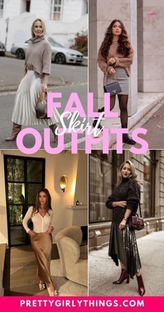 Discover cozy fall and winter outfit ideas perfect for chilly days! From layered looks to soft, warm fabrics, these outfits will keep you stylish all season. Fall Skirt Outfits Women, Fall Skirt And Sweater Outfits, Skirt Outfits Tights, Cute Fall Skirt Outfits, Cute Fall Skirt, Fall Skirts Outfits, Fall Skirt Outfits With Boots, Skirt Outfits Black Women, Outfits Tights