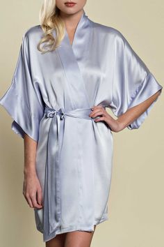 Loungewear Style, Perfect Honeymoon, Silk Kimono Robe, Bridal Robe, Silk Robe, Bridal Robes, Silk Kimono, Lavender Purple, Kimono Sleeve