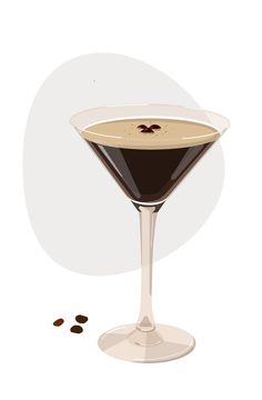 Vector Espresso martini cocktail Plain Homescreen, Express Martini