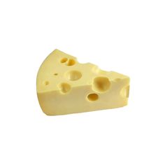 a piece of cheese on a white background