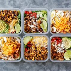 Salad meal prep has never been so simpleUse these salad ideas and easy salad recipes for every day of the week. 3 Meals A Day, Menu Sarapan Sehat, Resep Salad, Resep Diet, Reverse Crunches, Best Salad Recipes, Healthy Family Meals