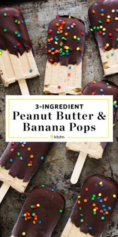 three ingredient peanut butter and banana pops