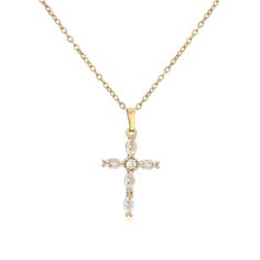 Category: Necklace Fashion Element: Cross Style: Europe and America Religious Ornaments, Copper Necklace, Necklace Fashion, Fashion Mode, Cross Pendant, White Diamond, Style Fashion, Copper, Necklaces