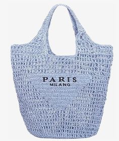 Crochet Beach Bag, Woven Beach Bags, Mesh Tote Bag, Knitting Tote Bag, Knitting Tote, Straw Beach Bag, Blue Crochet, Woven Handbags, Straw Tote Bag