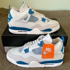 Jordan 4 ‘Military Blue’ (2024) Size: Men’s 12 Condition: Brand New Deadstock In The Box With Proof Of Purchase From Snkrs (Got Them On The Shock Drop A Few Wks Ago!). Sku:Fv5029-141 From A Smoke-Free Home. Will Ship Out To The Buyer Double-Boxed, Same Or Next Day After Purchased. Prom Dresses With Jordans Shoes, Casual Blue Air Jordan 4 With Air Max Cushioning, Blue Jordan 4’s, Jordan 4 Blue, Blue Jordan 12, Blue And White Shoes, Jordan 4 Military Blue, Military Blue 4s, Jordan 4 Shoes