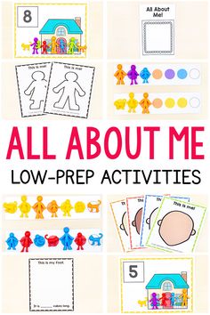 all about me low prep activities for preschool