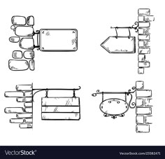 a set of hand drawn street signs