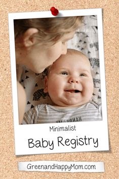 a baby is smiling while being held up to its face with the words, minimalist baby