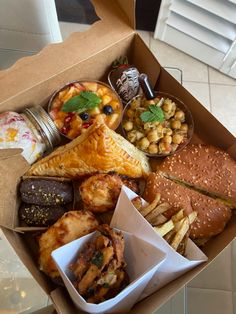 a box filled with different types of food