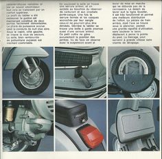 an advertisement for the scooter is shown in several different languages and features pictures