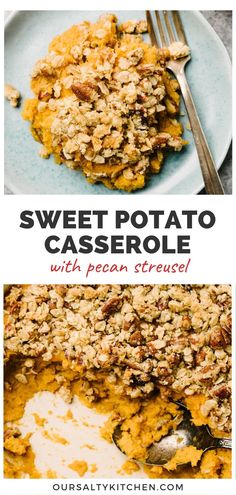 sweet potato casserole with pecan streuse is an easy and delicious side dish