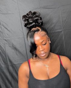 Double Frontal Ponytail Updo, Barbie Updo, Double Frontal Ponytail, Buns Styles, Frontal Ponytail, Up Dos For Prom, Birthday Hairstyles, Quick Natural Hair Styles