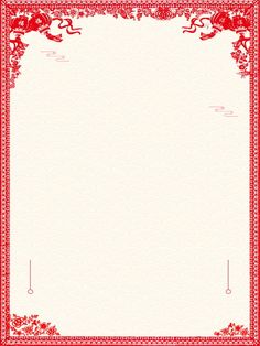 a red and white background with an ornate border