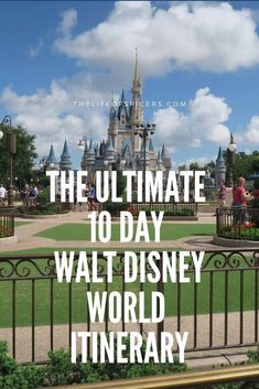 the ultimate guide to visiting walt world in disney world with text overlay that reads, the ultimate 10 day walt world itiner