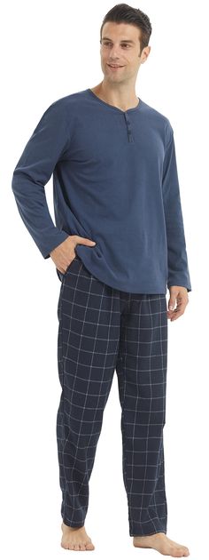 PRICES MAY VARY. Mens Pajama Sets: This Mens Pajama Sets Long Sleeve Flannel are crafted using a polyester/spandex blend with soft flannel Pajamas Pants and a fabric pajamas shirts, offering soft, breathable comfort combined with abrasion-resistance to hold up to everyday, continual use. Mens Loungewear Sets: The mens fleece pajamas Sets top with long sleeve is carefully made with detailed stitching. The top fabric has high elasticity. Neckline buttons are more fashionable, and the lightweight a Pyjamas For Men, Pyjamas Men, Winter Pyjamas, Flannel Pyjamas, Sleep Outfit, Mens Flannel Pajamas, Mens Pyjamas, Flannel Pajama Bottoms, Mens Pajama