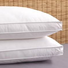 two pillows stacked on top of each other