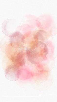 an abstract watercolor painting with pink and orange colors on white paper, in the middle of