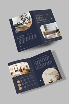 two fold brochures with an elegant interior design