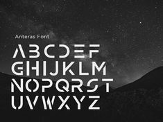 the upper and lower case of an alphabet with stars in the night sky behind it