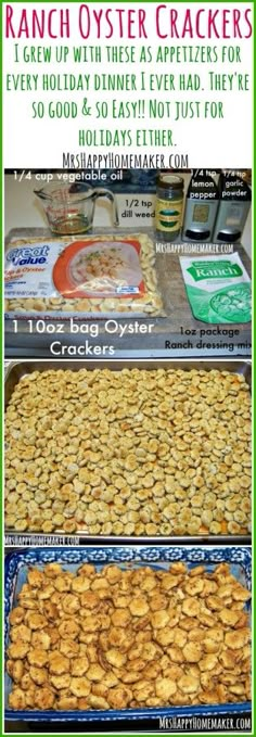 the recipe for ranch oyster crackers is shown